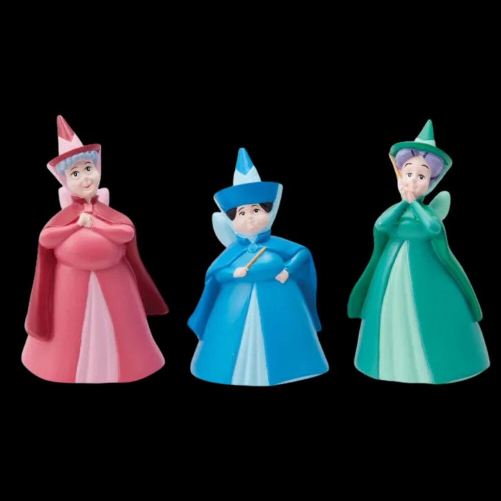 Disney Showcase Sleeping Beauty Fairy Godmothers Mini Set 2.46"